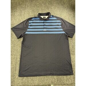 Oakley Hydrolix Polo Shirt Men’s 2XL Blue Striped Golf Performance Regular Fit